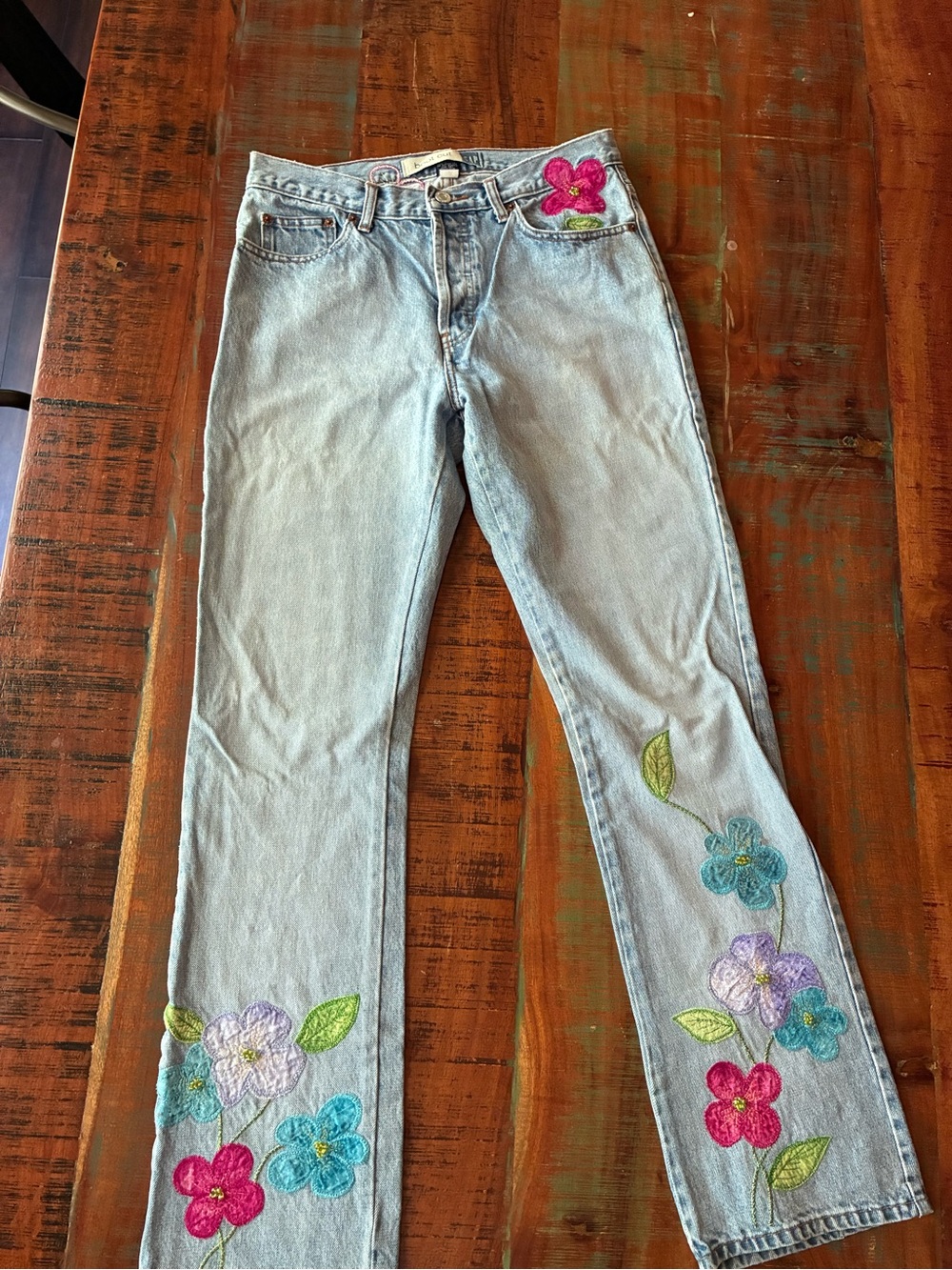 VTG GAP Y2K Floral Embroidered Bootcut Jeans Flare 8